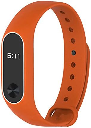 Hykis Quick Install Soft Original Silicon Wrist Strap WristBand Bracelet Replacement For XIAOMI MI Band 2[ orange ]