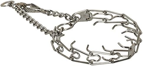 Herm Sprenger Doberman Pinch Collar Chrome Plated with Swivel and Small Quick Release Snap Hook - 50106 (02) 1/8 inch (3.25 mm) - Size 23 inch (58 cm)