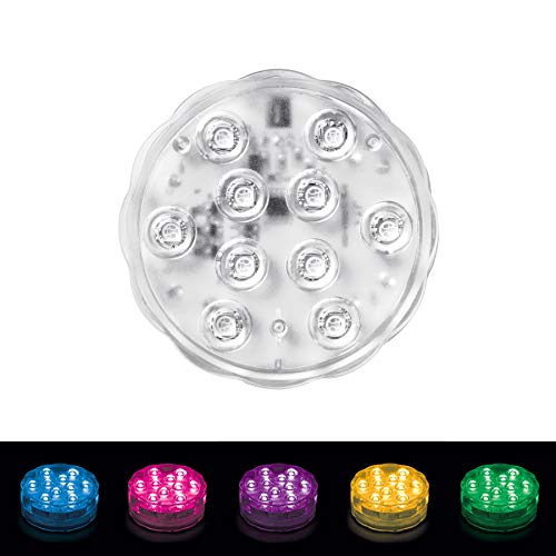 SpotGlo Submersible LED Lights Waterproof Remote Control Lights RGB Changing LED Lights Battery Operated for Pond Pool Fountain Aquarium Vase Hot Tub Bathtub Event Party and Home Decoration 2 Pack