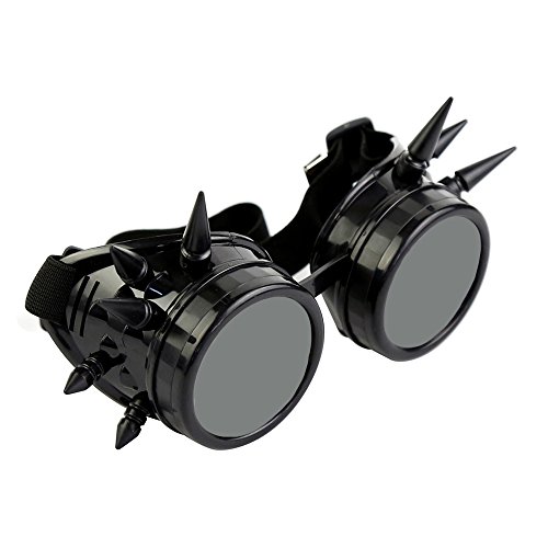 Solar Eclipse Spectacles - Shade 14 Goggles CE Certified Safe Sun Viewing, Adjustable One Size Fits All, Better Than Glasses! Solar Filter and Viewer (Black Spikes)