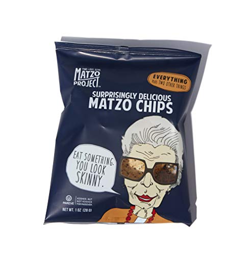 Matzo Chips, Variety Pack of Snack Bags (Everything, Salted, Cinnamon Sugared) from The Matzo Project, Kosher, Vegan, Nut-Free, No Trans Fat, Nothing Artificial, 1oz, Pack of 12