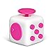 6 Sides Fidget Cube Relieve Stress For Fidgeter ,Fidget Cube Toy Relax for Children and Adults(White Pink)
