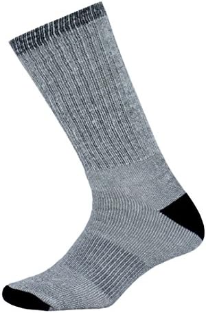 6 Pair Mens 68% Merino Wool Hiking Sock Fits Shoe 12-15 X-Large Grey