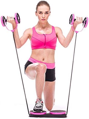 MrEMStrainer Mscxj Second Generation Sport Core Double AB Roller Exercise Equipment,Professional Ab Wheel Roller Supports, Abdominal Workout Machine (Color : Pink)