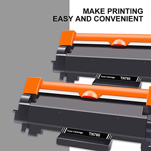 GPC Image Compatible Toner Cartridge Replacement for Brother TN760 TN-760 TN730 TN 760 to use with HL-l2350dw HL L2390DW HL-L2370DW DCPL2550DW MFC-L2750DW MFCL2710DW Printer (2-Black)