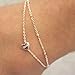 18K Rose Gold Two-Layer Heart Pendant Anklet