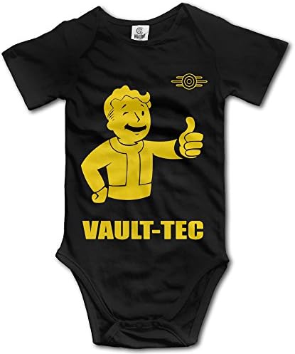 YONLY Baby Boys Fallout 4 Logo Short Sleeve Bodysuits 12 Months Black