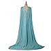 Xfang Women's Chiffon dress Halloween Cosplay Costume Blue Long Train Dress (L)