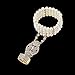 BABEYOND The Great Gatsby Inspired Bridal Flapper Flower Pattern Imitation Pearl Bracelet Ring Set (Gold)
