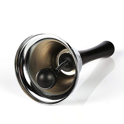 Domccy Silver Steel Tea Hand Bell for Wedding Events Decoration, Food Line, Alarm, Jingles, Ringing Stationery and Office Supplies, conferences, Home Office Supplies