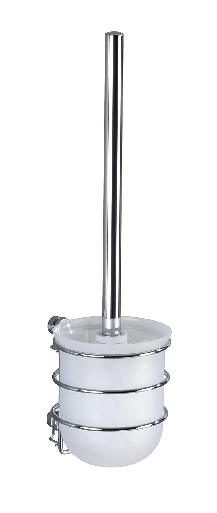 WENKO "Classic Toilet Brush and Holder, Silver/White, 2-Piece