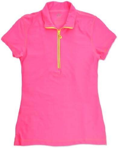 Birdseed Golfwear¨ Big Girl's Short Sleeve Golf Shirt Girl's Large Neon Pink
