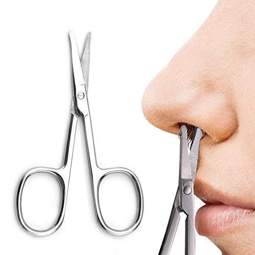 Moustache Trimmer,Eyebrow and Nose Hair Scissors For Men&Woman,Curved and Rounded Facial Hair Scissors - Moustache Scissor, Beard Trimming Scissors Beard Eyebrow Trimmer Scissors Stainless Steel Set - Thumbnail 4