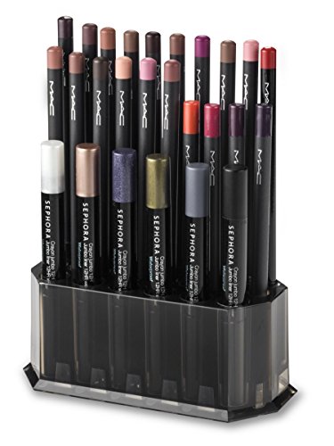Acrylic Eye/Lip Liner Organizer & Beauty Care Holder Provides 26 Space Storage | byAlegory (Black Clear)