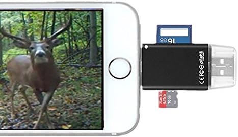 Trail/Game/SLR Camera Viewer for iPhone/iPad, Lightning to Camera SD Memory Card Reader, transfer photos from camera to iPhone/iPad connection kit, External memory storage expansion stick for iPhone