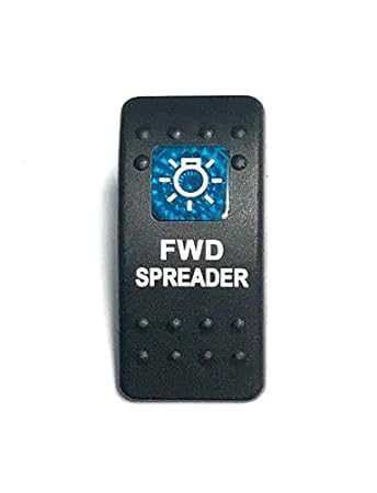 Euro Rocker Switch Cover with Text, Black with Blue Lens. Contura II, Fits Carling, Cole Hersee, Blue seas