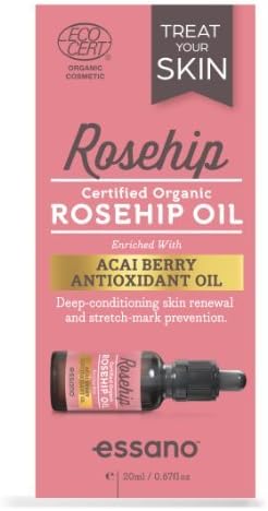 Rosehip By Essano Organic Rosehip Oil with Antioxidant Acai Berry 20ml (0.6 oz) by Rosehip by Essano