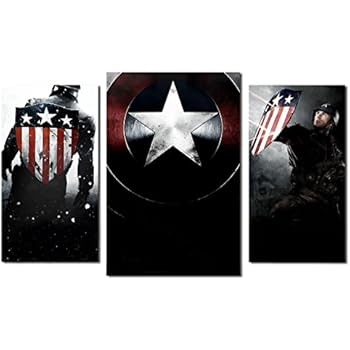 Did it again Captain America Design Modular Pictures Painting Wall Art Decor Home Room Decoration Canvas Printed. Gift idea for Adults and Youth. (S)
