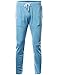 Ohoo Sweatpants for Men with Pockets Tapered Leg Slim Fit Running Jogging Workout Pants / DCA001-SKYBLUE-M