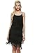 Women's Vintage 1920s Sequin Beaded Tassels Hem Flapper Dress,A-black,Medium