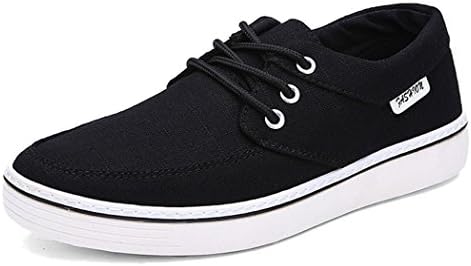 EVILDOER Men's Canvas Sneakers Casual Lace Up Shoes(Black EU43)