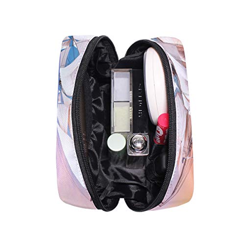 Ship Watercrafts Sea Ocean Boats Sky Clouds Sailin Makeup Bag Organizer Portable Cosmetic Pouch Handbag With Zipper For Women Purse
