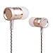 BBS-WOBA Sports Wired Earbuds Earphones with In-line Mic and Remote, Gold