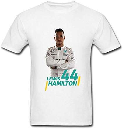 DESBH Men's Lewis Hamilton F1 Short Sleeve T Shirt White