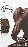 Goody Colour Collection Sparkly Metallic Hair Elastic, Stay Put Hold, Brunette, 8 Count (Pack of 3)