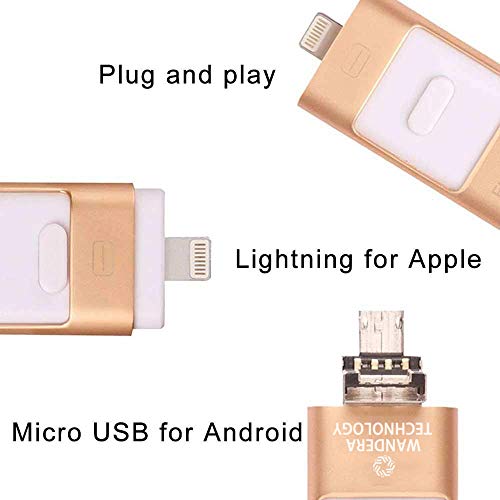 64GB iPhone USB Flash Drive, iOS Memory Stick, iPad External Storage Expansion for iOS Android