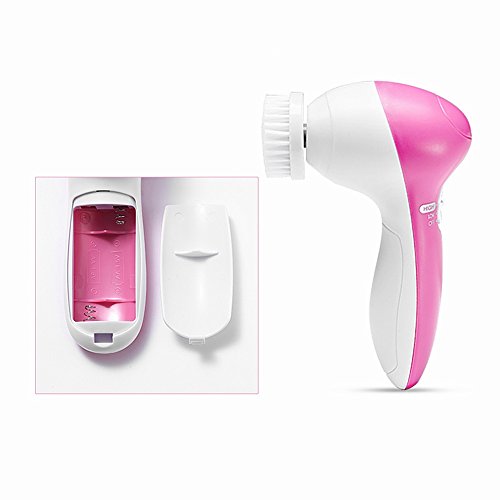 5 in 1 Multifunction Beauty Electric Facial Cleansing Brush Spa Kit Wash Mahine/Exfoliating Dead Skin Cells Cosmetic Sponge - Thumbnail 4