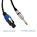 Pyle 15' Speakon Speaker Connector to 1/4