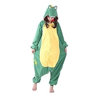 Xiqupjs Adult Onesie Pajamas Green Crocodile Cosplay Costume One Piece Sleepwear XL