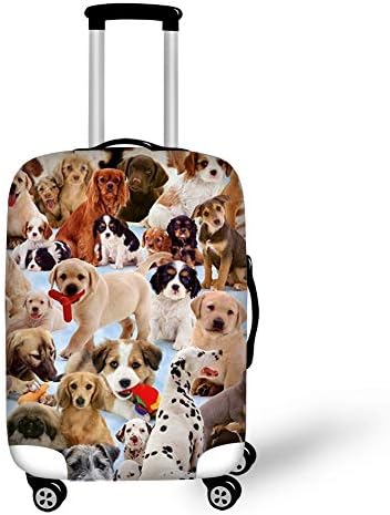 Puppy Dog Print Washable Spandex Travel Luggage Protector Baggage Suitcase Cover Fit 18-32 Inch Luggage