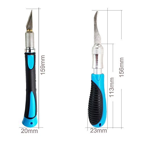 Precision Craft Hobby Knife Set Deburring Including 2 Size Knife and 22PCS Precision Carving Blades for Cutting, Art, Hobby, Scrapbooking, Stencil