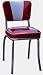 Richardson Seating Retro 1950s V-Back Diner Chair in Glitter Sparkle Red and Glitter Silver