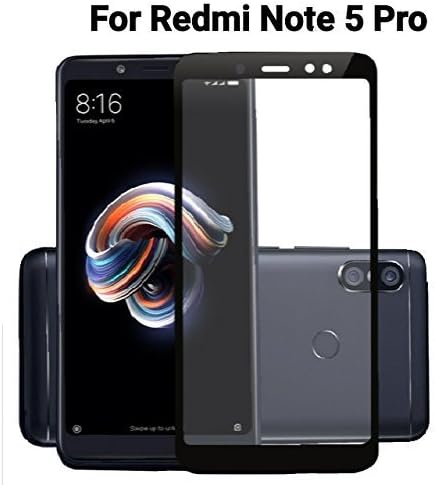 Angel Gadgets Golden Series Curved Edge 5D Tempered Glass For Xiaomi Redmi Note 5 Pro (Black)