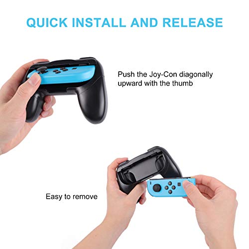 Steering Wheel Grip for Nintendo Switch Accessories- Fathers Day Gifts for Men Accessories for Switch Mario Kart Racing Game, Bigaint Racing Wheel 4 Packs Gadgets with Comfort Handle for Family Party