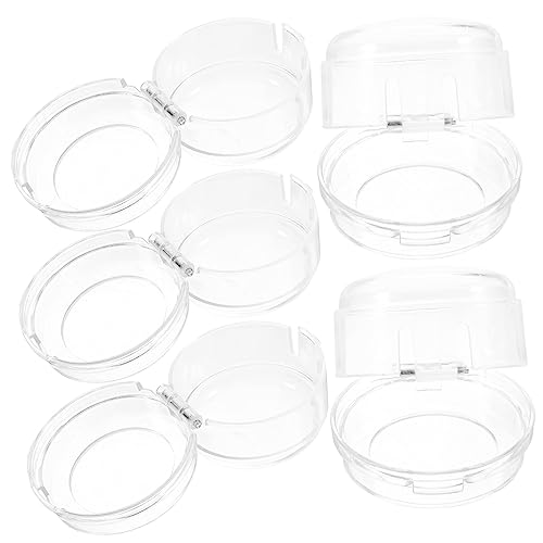 WEKAMOS 5Pcs Childproof Gas Stove Knob Covers Transparent Kitchen Safety Knob Cover Heat Resistant and Easy to from Oven Dangers for Home Use