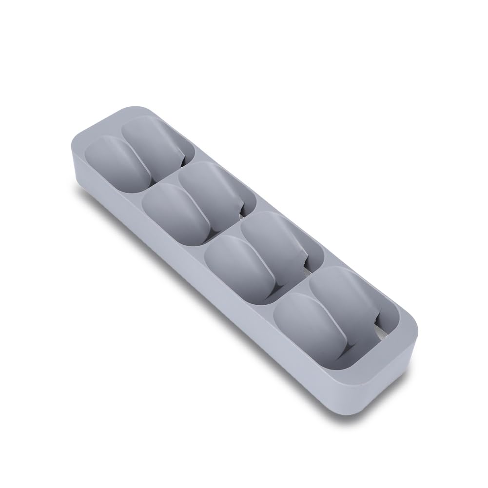 Joyzan Spice Rack for Inside Drawer, 8 Grids Jar Organizer Modern Style Countertop Drawer Spice Holder Plastic Cooking Kitchen Organization Grey 15.6x3.9x1.8in