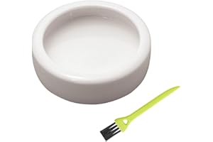 Reptile Food Water Dish Worm Bowl Mealworm Feed Feeder Mini Reptile Food Bowl Ceramics Made (L)