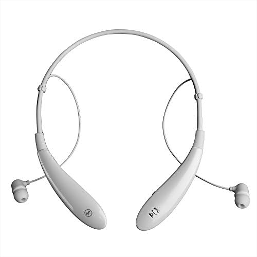 AGPtek HV-801 Wireless Bluetooth v4.0 Sport Stereo Music Neckband Headset Headphone Earbuds for iPhone 5/5S/6/6 Plus, iPad Mini/Air 2, Samsung Galaxy S3/S4/S5, Note 2/3/4, HTC Sony LG Android Cellphone (White)