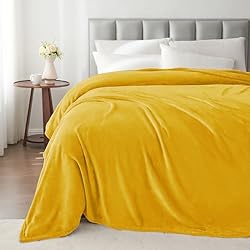 BEDELITE Fleece Blankets Queen Size Yellow Throw