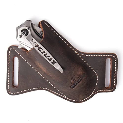 Topstache Handmade Leather Pocket Knife Sheath for Belt,EDC Belt