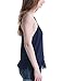 Letitia Women's Fashion Lace Hem Tanks and Cami (M,Navy)