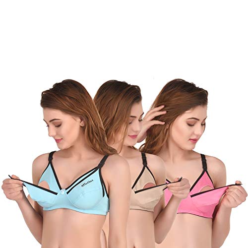 Breastfeeding Maternity Nursing Bra for Women's Multicolor (Pack of 3)