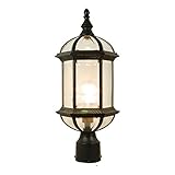 ETOPLIGHTING Contemporary Collection Exterior Outdoor Post Lantern with Beveled Clear Glass APL1024