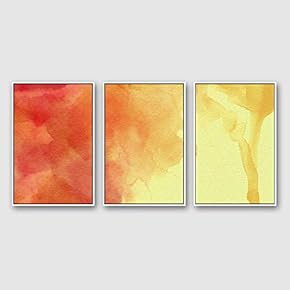 3 Piece Framed Canvas Home Artwork Decoration Watercolor Sfumato Canvas Wall Art for Living Room, Bedroom - 16"x24"x3 Panels