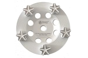 DiamaPro Systems Star Threaded 5 Inch 5 Segment Turbo Concrete Grinding Cup Wheel for Grinding, Leveling, Removing Glue/Coating