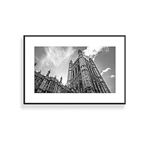 Framed Canvas Wall Art for Living Room, Bedroom Black and White City View Canvas Prints for Home Decoration Ready to Hanging - 16x24 inches